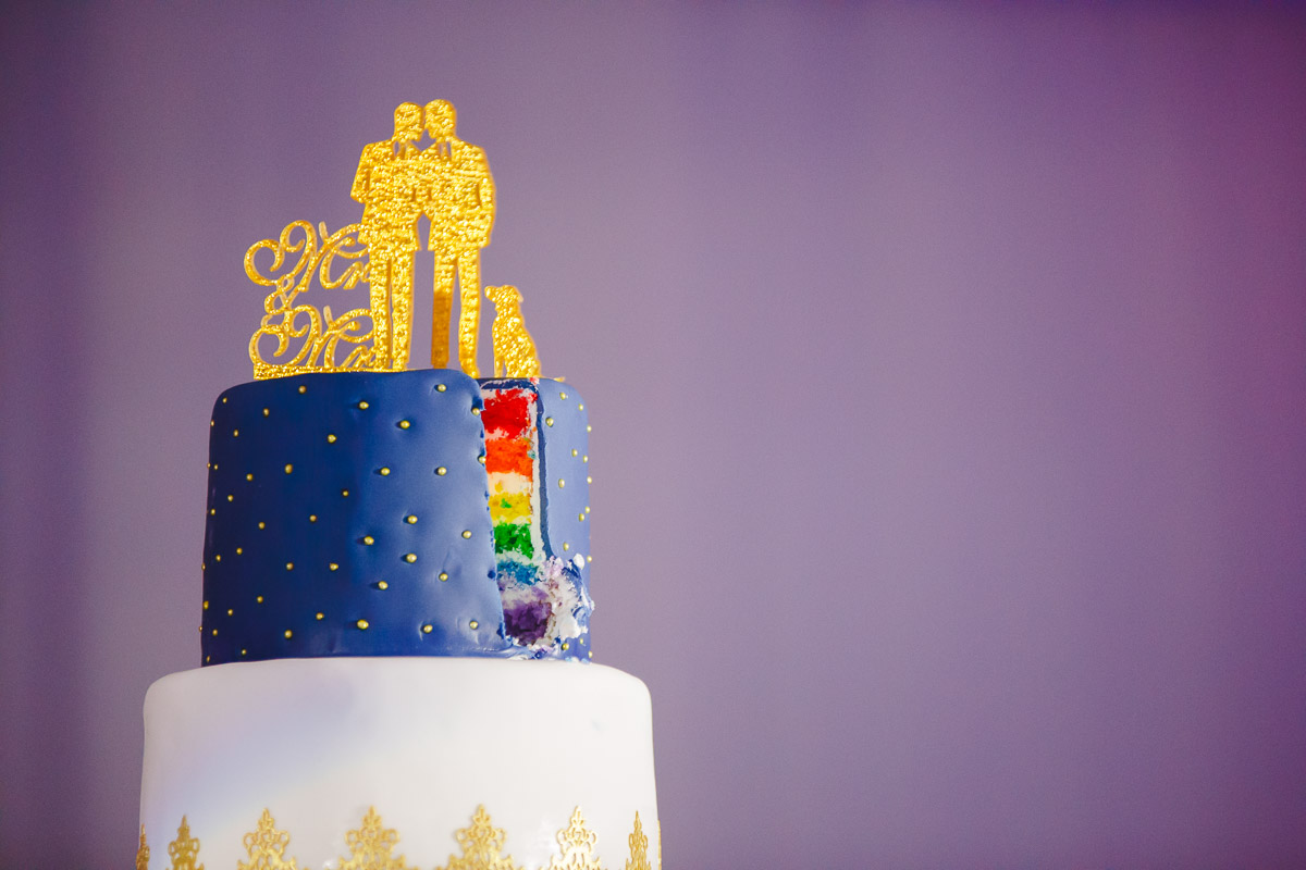 same sex wedding rainbow cake